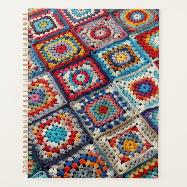Agenda Granny Square Crocheted Quilt (Frente)