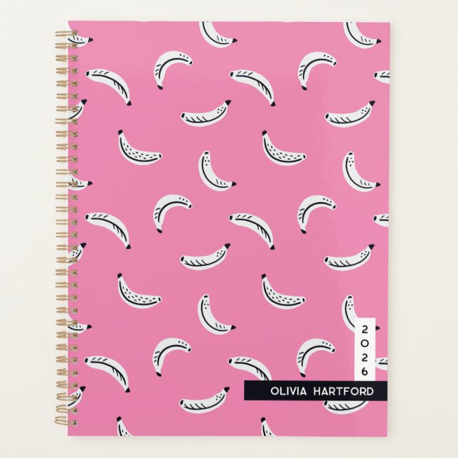 Agenda Graphic bananas - tropical fruit personalized name (Frente)