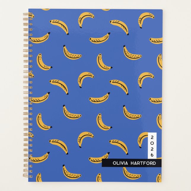 Agenda Graphic bananas - tropical fruit personalized name (Frente)