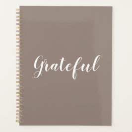Agenda Grateful beige grande texto personalizado