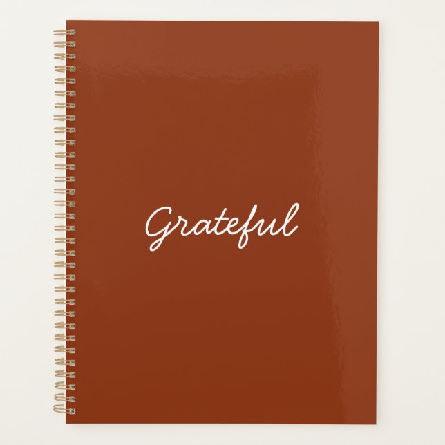 Agenda Grateful terracotta - script casual moderno (Frente)