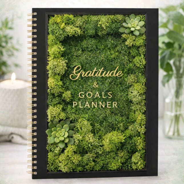 Agenda Gratitude & Goals Green Moss Mindfulness (Criador carregado)