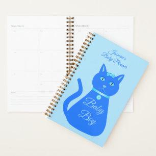 Agenda Grávida Personalizada De Gato De Bebê Azul E Bonit