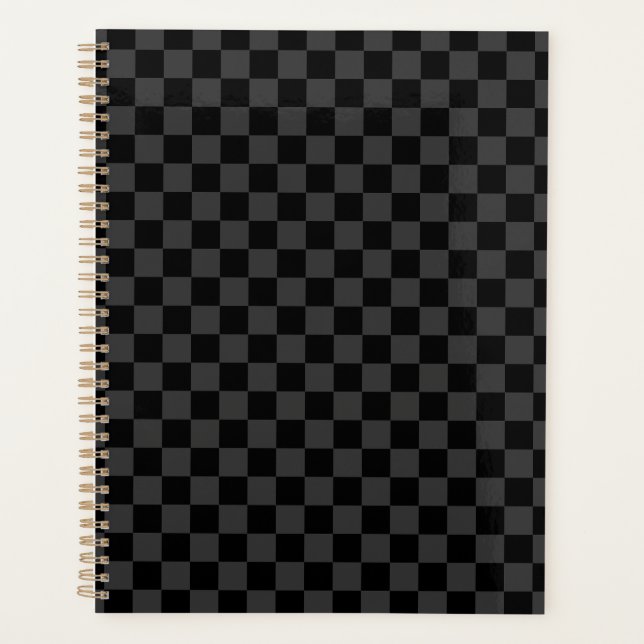 Agenda Gray Black Checkered Checkerboard (Frente)
