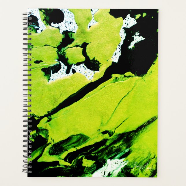 Agenda Green & Black Abstract Large Monthly (Frente)