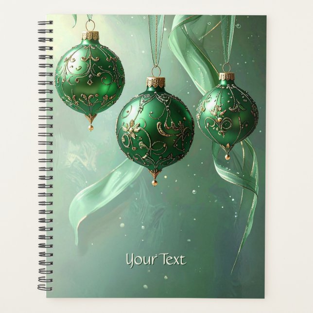 Agenda Green Christmas Ball Holiday Planner (Frente)