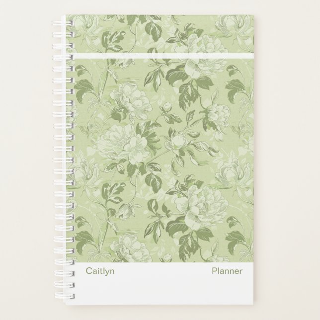 Agenda Green Floral Small Planner (Frente)