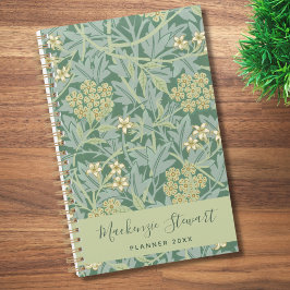Agenda Green Jasmine Floral Pattern 2026