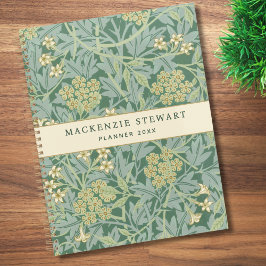 Agenda Green Jasmine Floral Pattern 2026