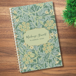 Agenda Green Jasmine Floral Pattern 2026