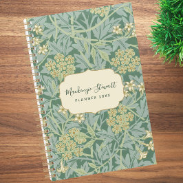 Agenda Green Jasmine Floral Pattern 2026