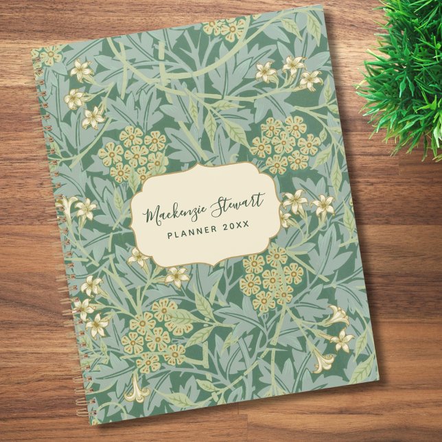 Agenda Green Jasmine Floral Pattern 2026 (Criador carregado)