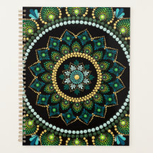 Green Mandala | Pintado manualmente | Geometria Sa