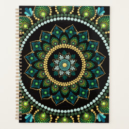Agenda Green Mandala | Pintado manualmente | Geometria Sa