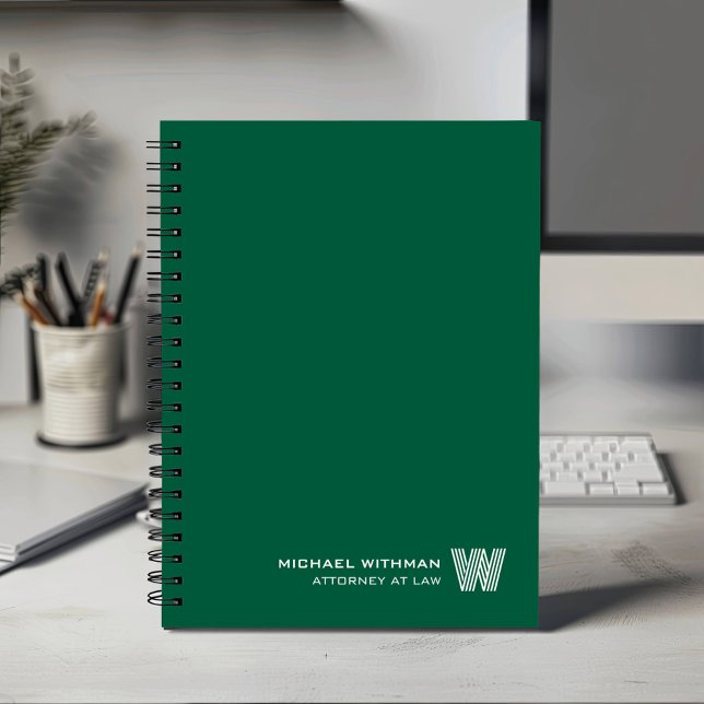 Agenda GREEN Minimal Monogram Initial CORPORATE BUSINESS (Criador carregado)
