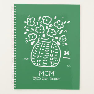 Agenda Green Posy Vase Planner