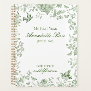 Agenda Green Toile De Jouy Vintage Floral Meu Primeiro An