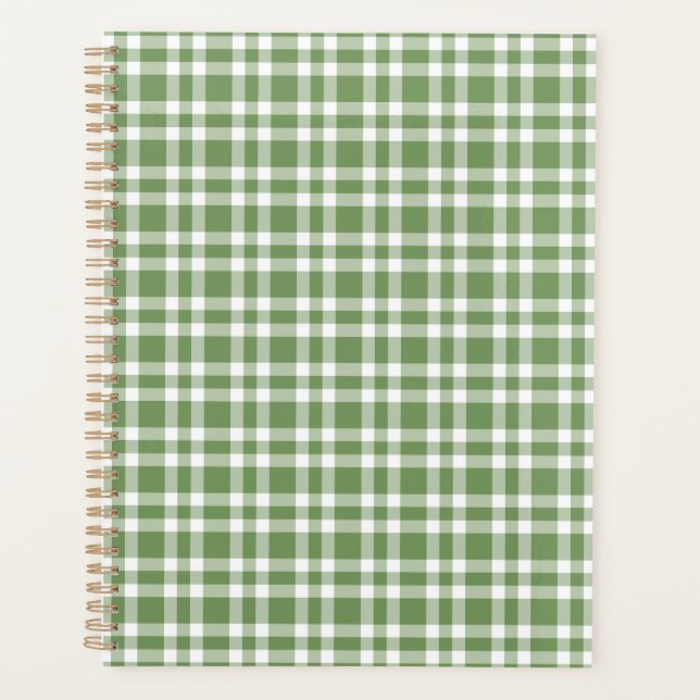 Agenda Green White Plaid Pattern (Frente)
