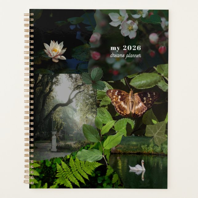 Agenda Green Woodland Dreams Collage Planner (Frente)