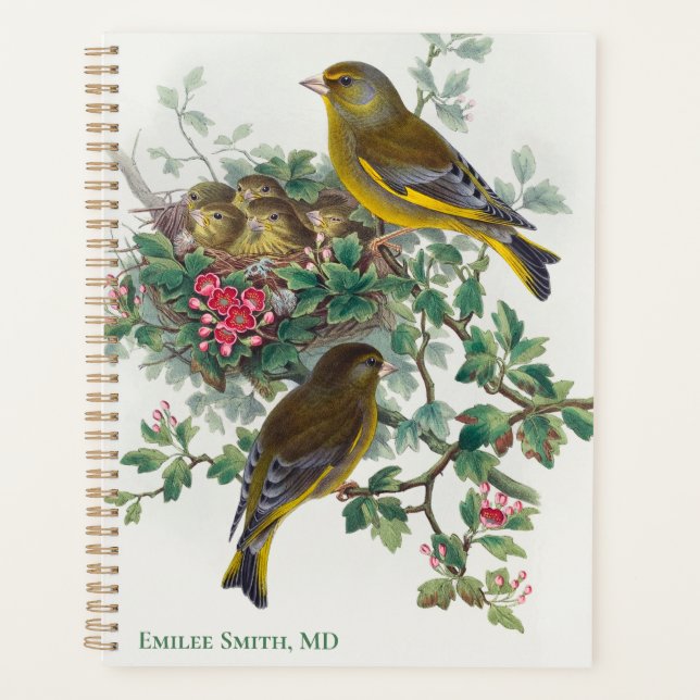 Agenda Greenfinch Bird por John Gould Planner (Frente)