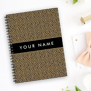 Agenda Grego Meander Key H Brown, Seu Nome Personalizar