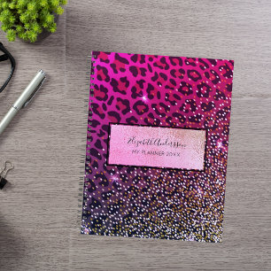 Agenda Grelha-esbranquiçada rosa-púrpura-leopardo 2021
