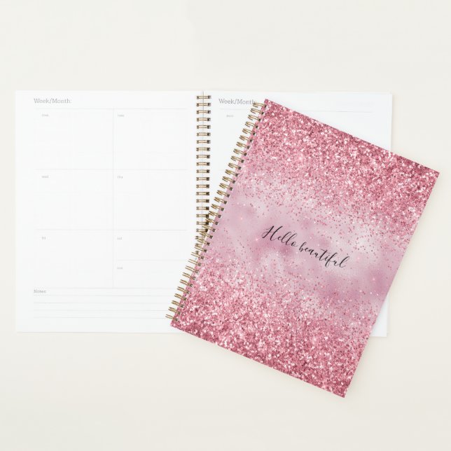Agenda Grelha Glitter Girly Pink (Exibição)