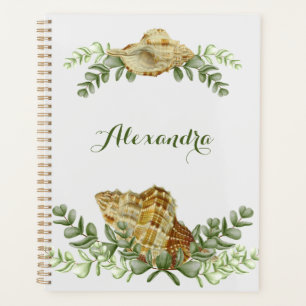 Agenda Grelha Náutica Marinha de Greenery Seashell