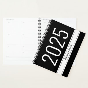 Agenda Greve Simples a Negra Moderna Personalizada em 202
