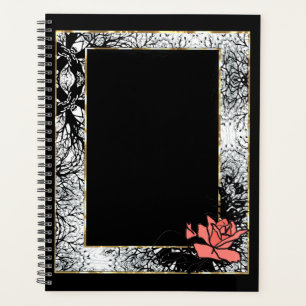 Agenda Grunge oldish retro vintage rosa coral flores flo