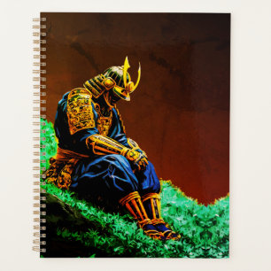 Agenda Guerreiro Samurai em Armadura Dourada – Épico Japo