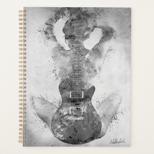 Agenda Guitar Black and White Planners (Frente)