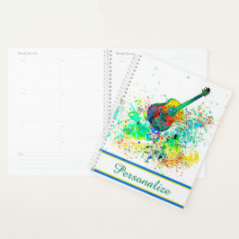 Agenda Guitarra Personalizada e Cordas Splatter