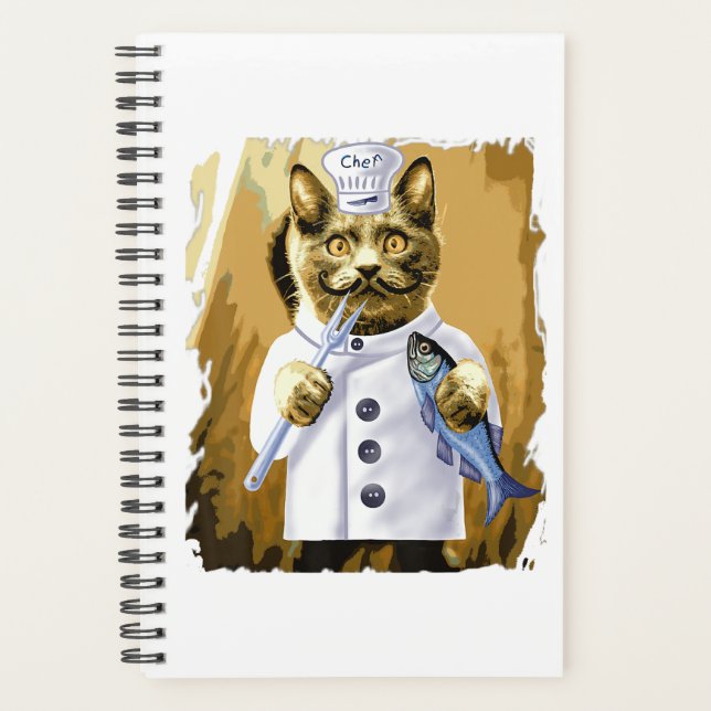 Agenda Guru Guru Cozinhar de Gato Engraçado Chef (Frente)