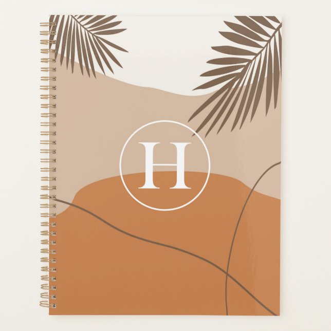 Agenda H - Monograma Inicial - Letra H Design abstrato (Frente)