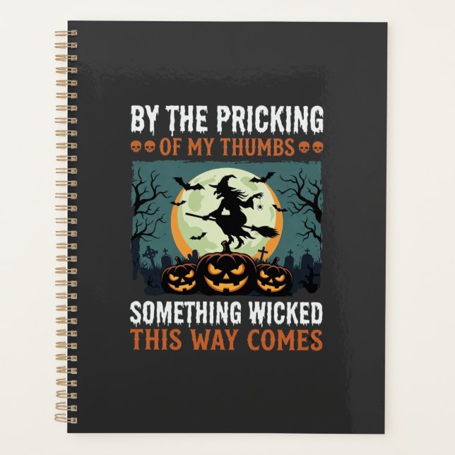 Agenda Halloween Bruxa Maligna Abóbora Vintage (Frente)