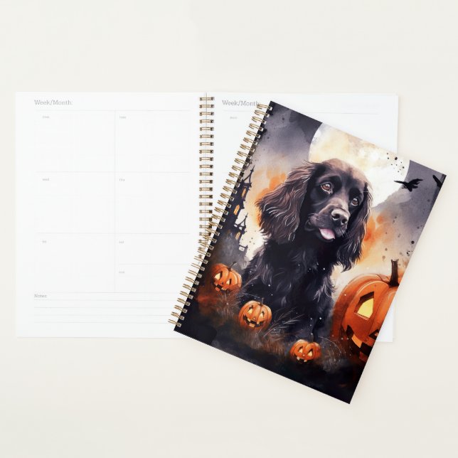 Agenda Halloween Cocker Spaniel Com Pumpkins (Exibição)