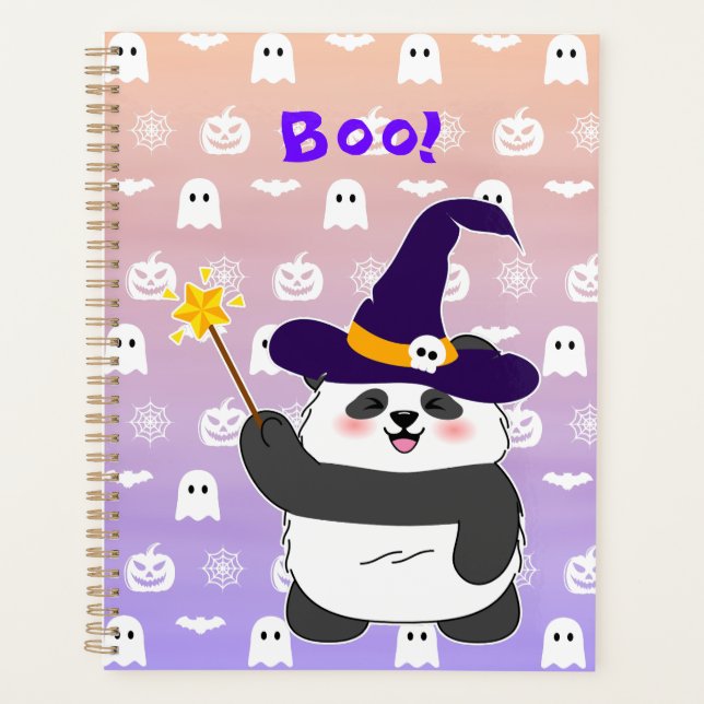 Agenda Halloween Cute Baby Panda Witic Wand (Frente)