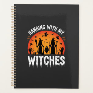 Agenda Halloween Pendurado Com Minhas Bruxas Lua Vintage