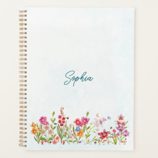 Agenda Hand Painted Watercolor Botanical Art Personalized