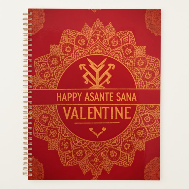 Agenda Happy Asante Sana Valentine's Day 2026  Red & Gold (Frente)