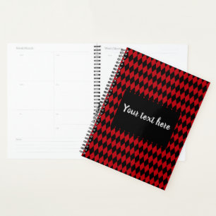 Agenda Harlequin Red and Black Vintage