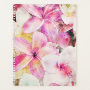 Agenda Havaiana Plumeria Tropical Floral Watercolor