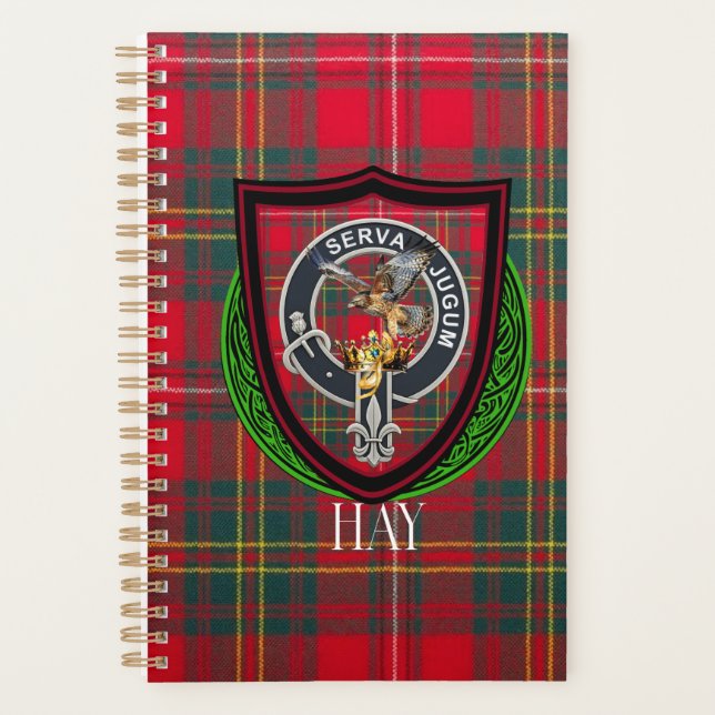 Agenda Hay Scottish Clan Tartan & Crest (Frente)
