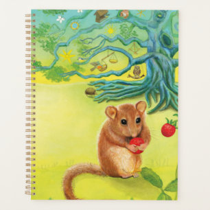 Agenda Hazel Dormouse comendo morango selvagem