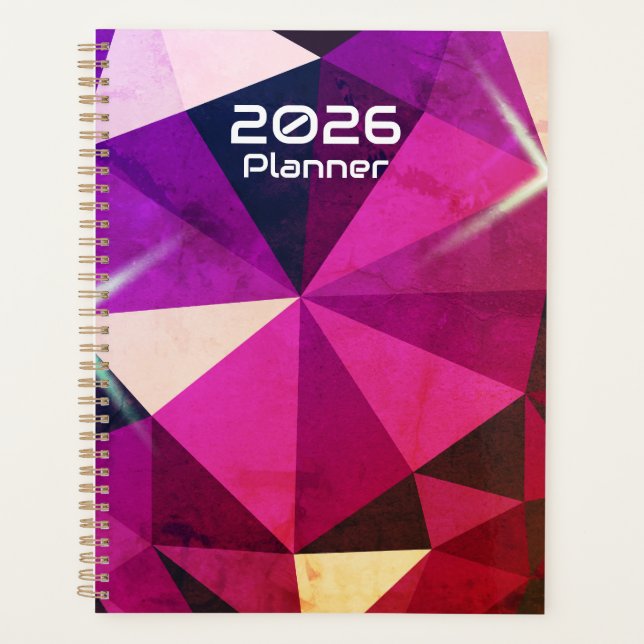 Agenda Heart Gemstone 2026 Purple Planner (Frente)