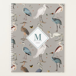 Agenda Heron Bird Egret Nature Monograma