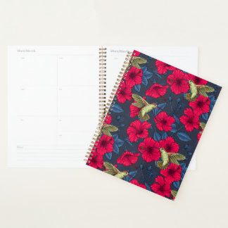 Agenda Hibiscus Botânico Vintage e Beija-flor