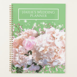 Agenda Hidrampas brancas-romanas, cor-de-rosa, flores bra