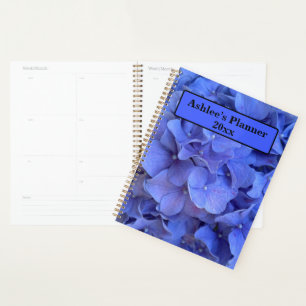 Agenda Hídrangas florais do periwinkle azul Elegante
